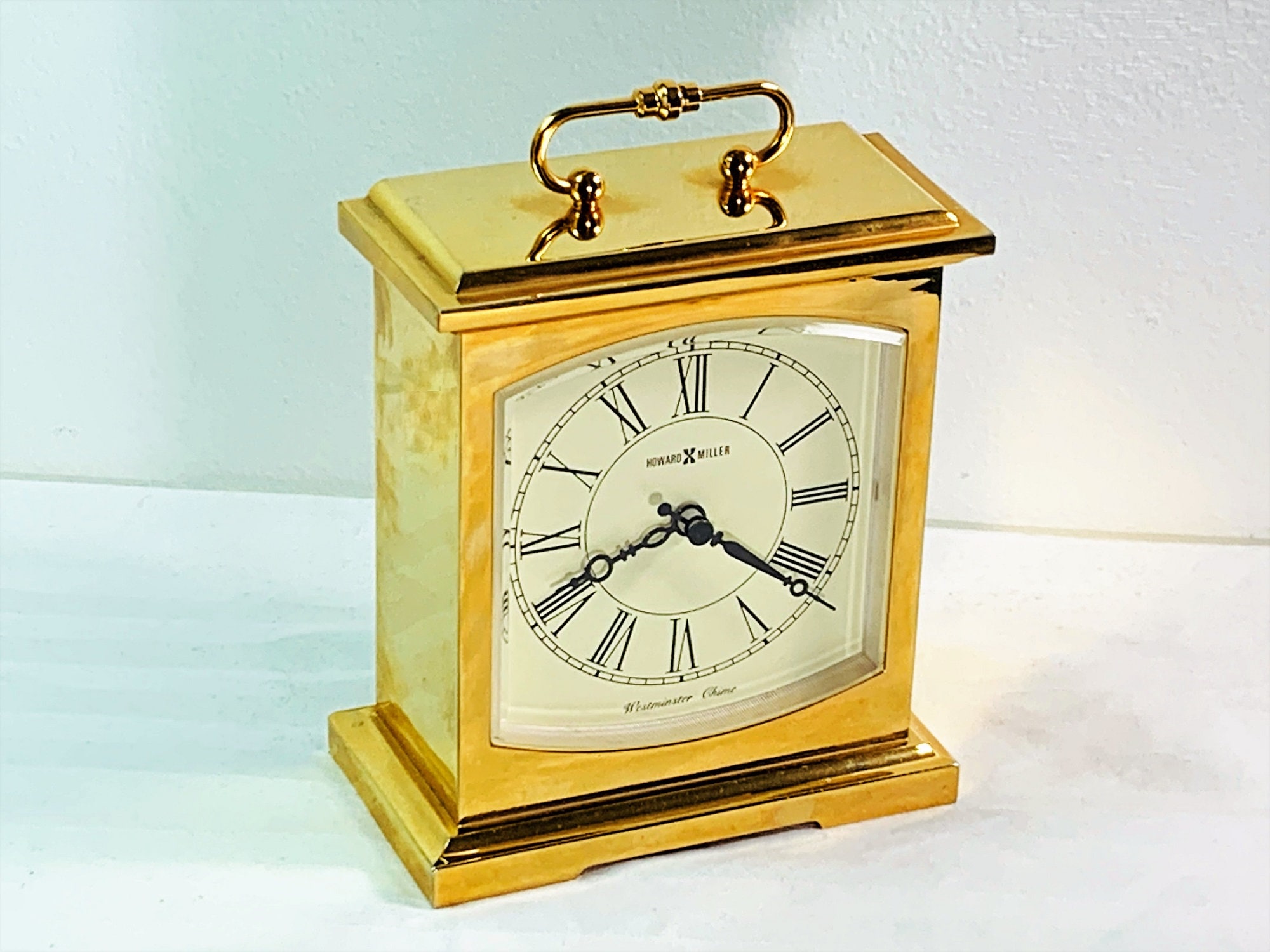 Howard Miller Westminster Chime Brass Mantel Carriage Clock M. 612735