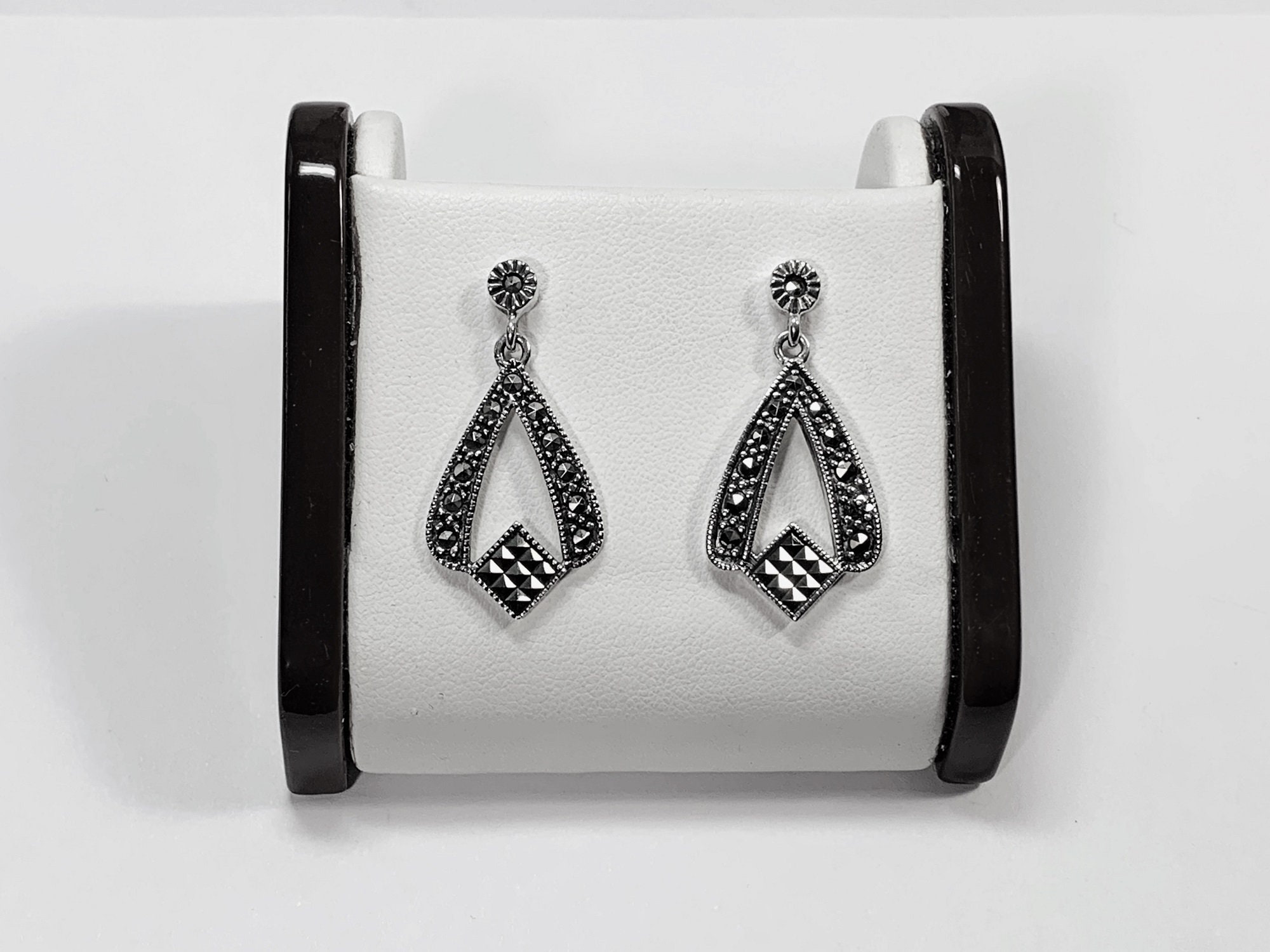 Marcasite dangle shop earrings