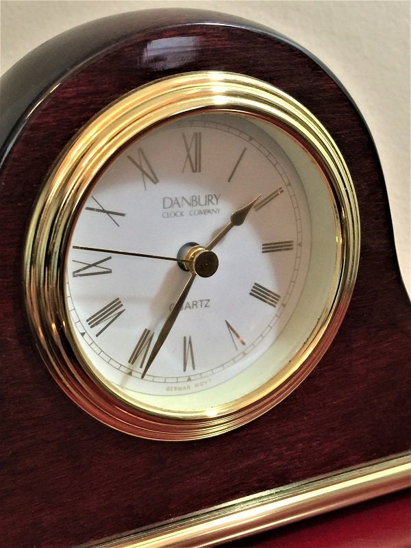 Danbury Clock Company Quartz Mantle Wood Clock German Movement, Old