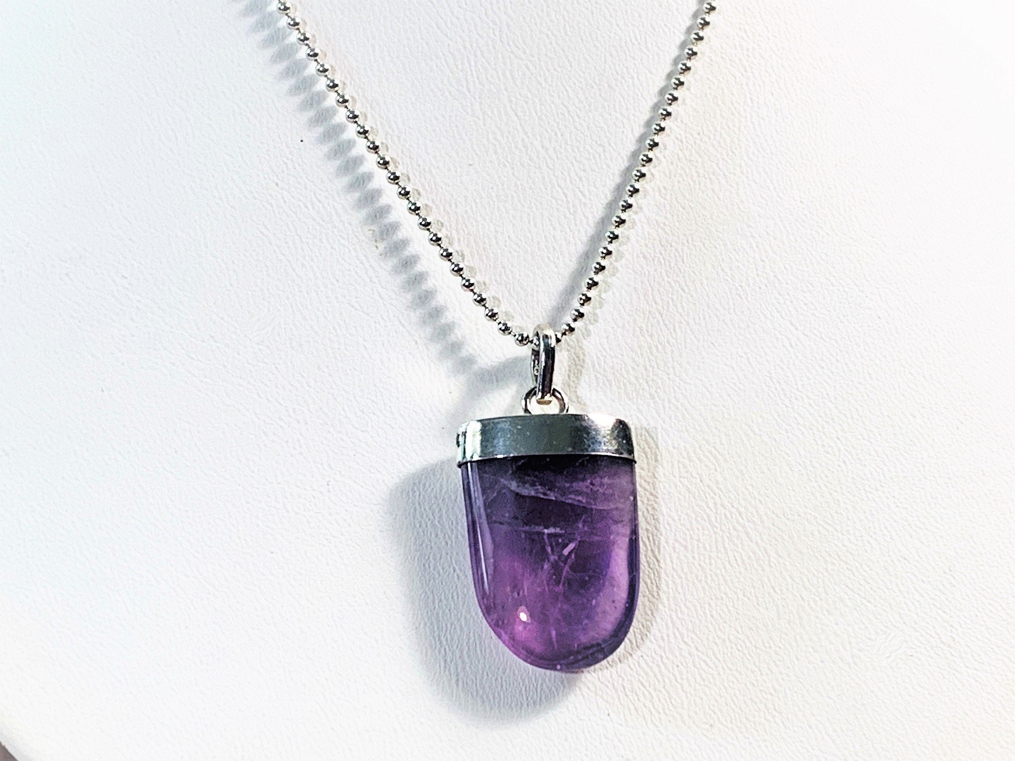 Large Rough Amethyst Pendant with Black Zircons, Raw Purple Amethyst  necklace, Crystal pendant – Crystal boutique