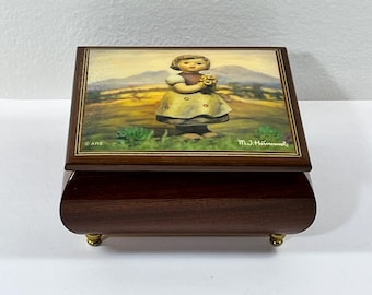Reuge (Romance) Sainte-Croix Swiss Music Box, Tun: Always, H.I Hummel Art. ARS Edition, Made in Italy, 5.5" W. 4.75" L. Free US Shipping