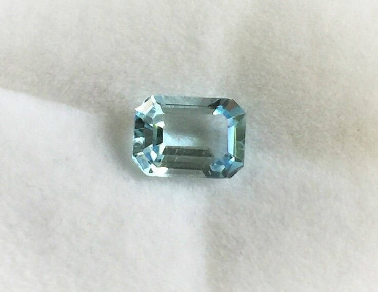 Genuine Natural Top Quality Aquamarine, Emerald Cut Loose Gemstone, 1.