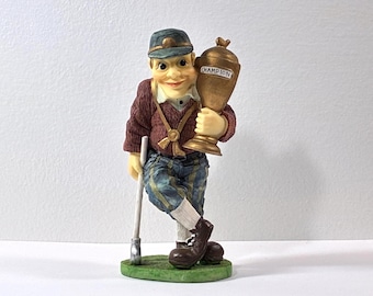 Vintage Golfer Champion Figurine, Bisque Porcelain handcrafted & Painted, 6.5" T. 3" W. Top Grade Condition, Free US Shipping.
