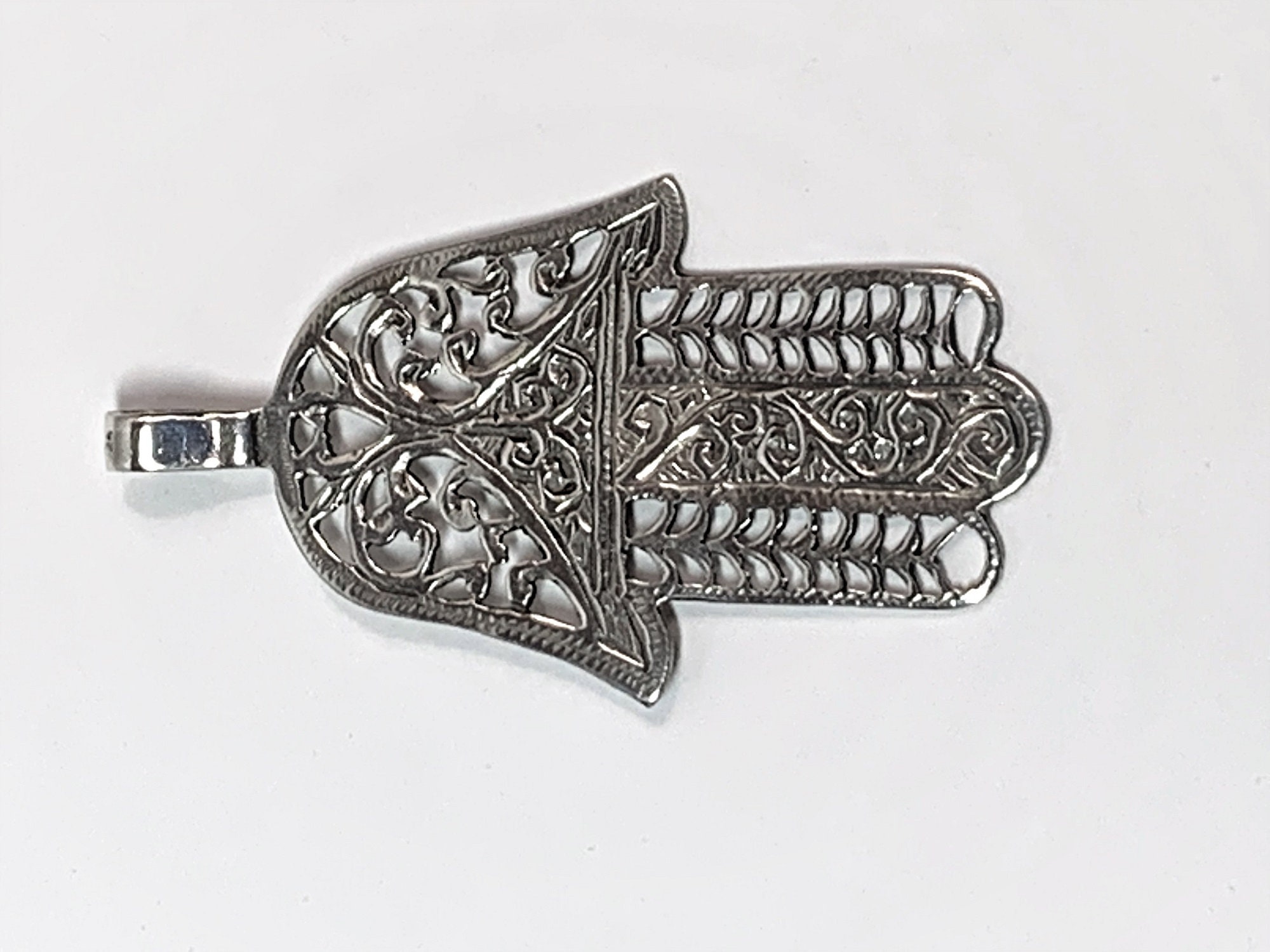 Vintage Large Filigree Sterling Silver Hamsa-Khamsa, Defense Against ...