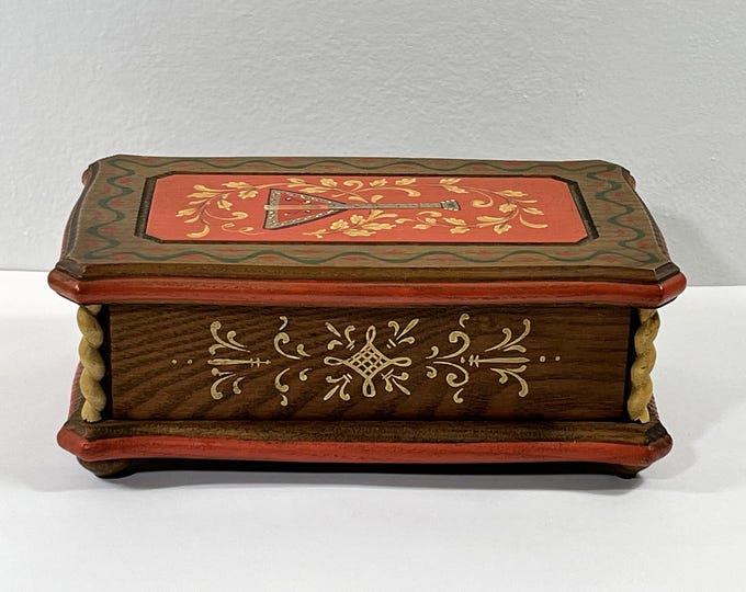 Antique Reuge® Ste Croix Switzerland Music Box."Dr. Zhivago" 4809 ANRI™ Carved Artistic Hand Painted Fine Wood. 8" W. 5" L. Free US Shipping