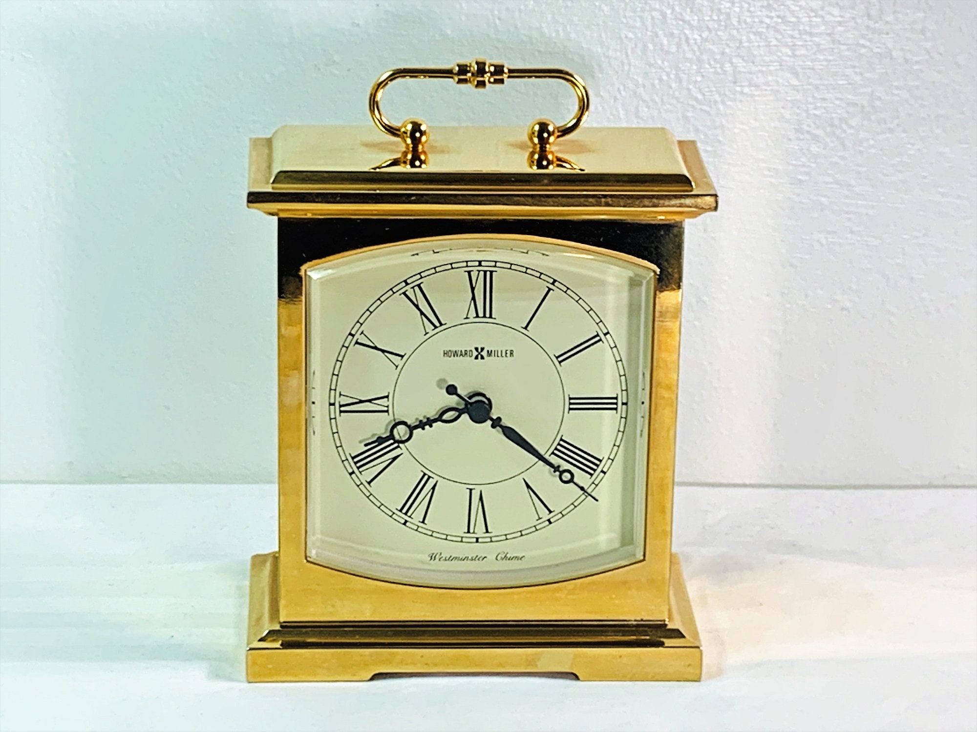 Howard Miller Westminster Chime Brass Mantel Carriage Clock M. 612735