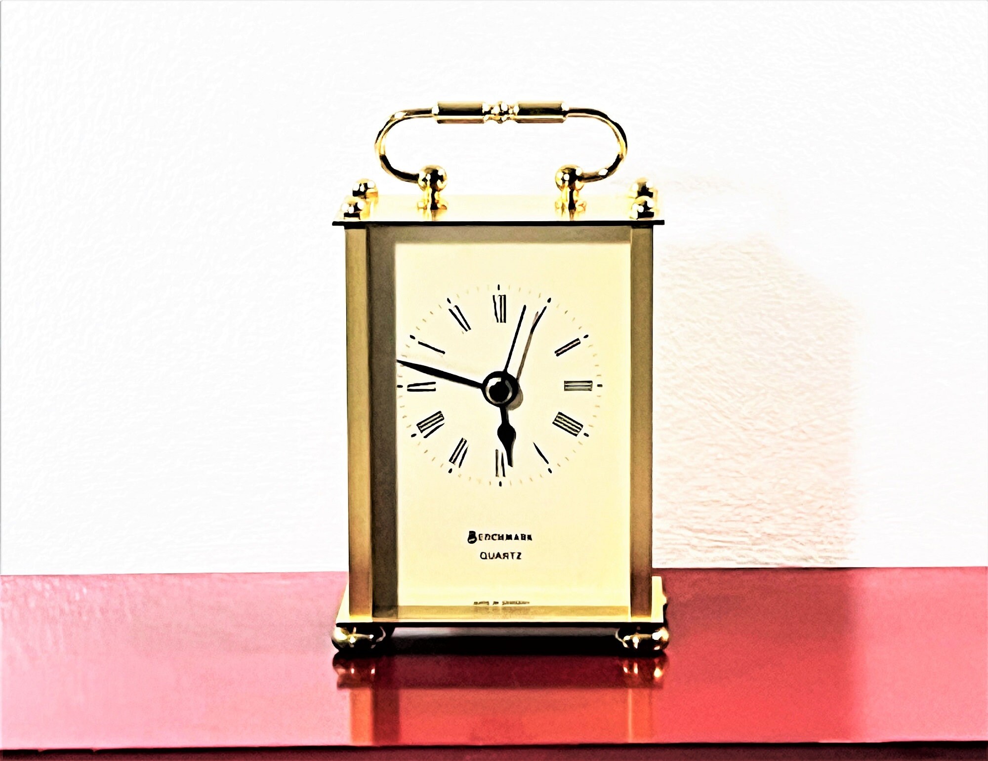 Vintage Benchmark™ West Germany Solid Brass Carriage Clock, Hechinger