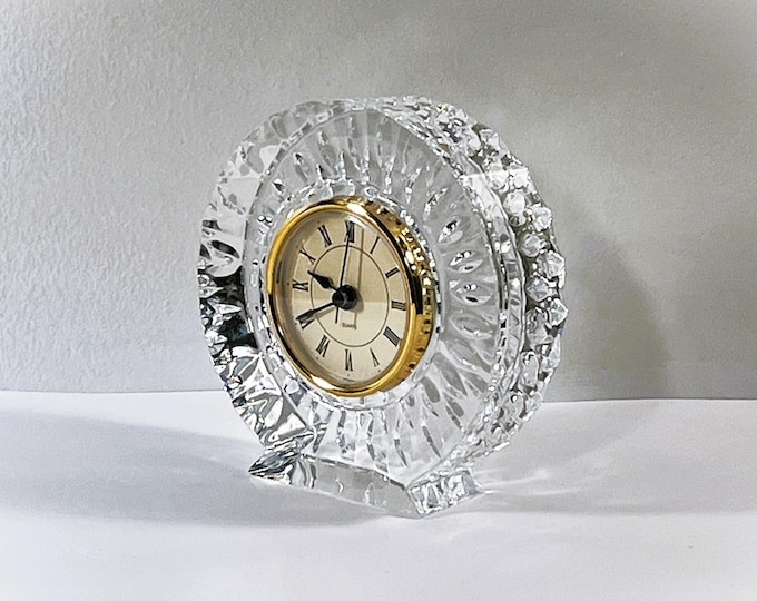 Cristal D'Arques Bretagne™ France Genuine Lead Crystal Clock, Mint in Box. Quartz N Battery Included, Works Perfect. 5" RD. Free US Shipping