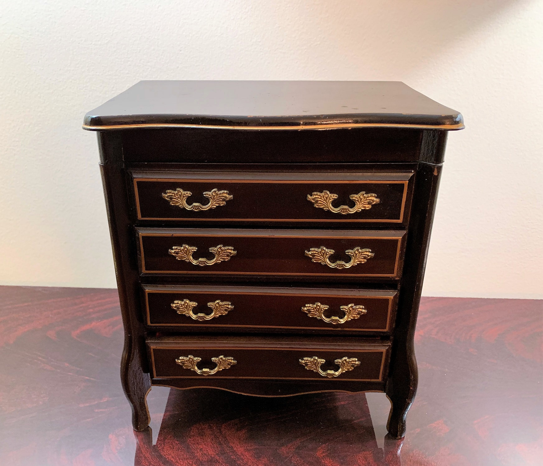 Vintage Antique Musical Jewelry Armoire Box Storage Chest