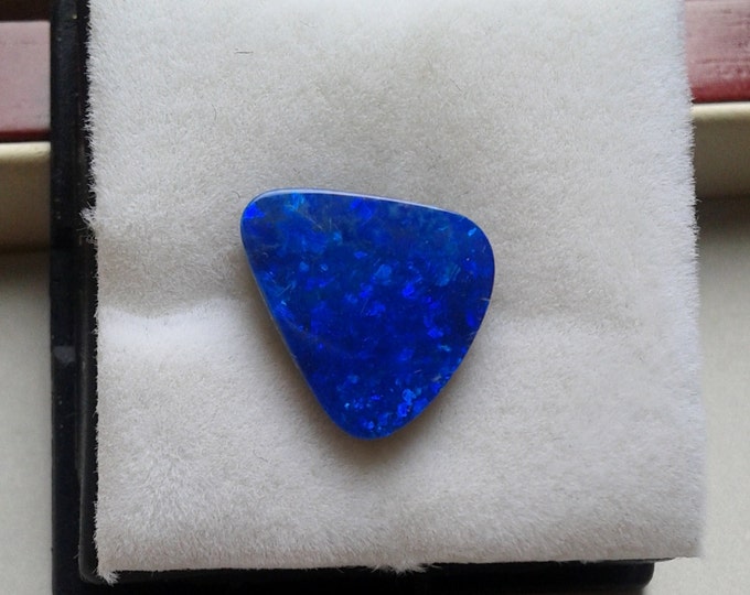 Genuine Australian Natural Opal, Fascinating Blue Fire, 13.50 X 12.95 mm, 3.50 carat. Free US Shipping.