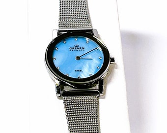 Skagen Ancher SKW2128 Women Mesh Band Watch. Crystals Bezel WR 3ATM 34mm Gold Tone Case 18mm Lugs All Stainless Steel. Free US Shipping Etsy