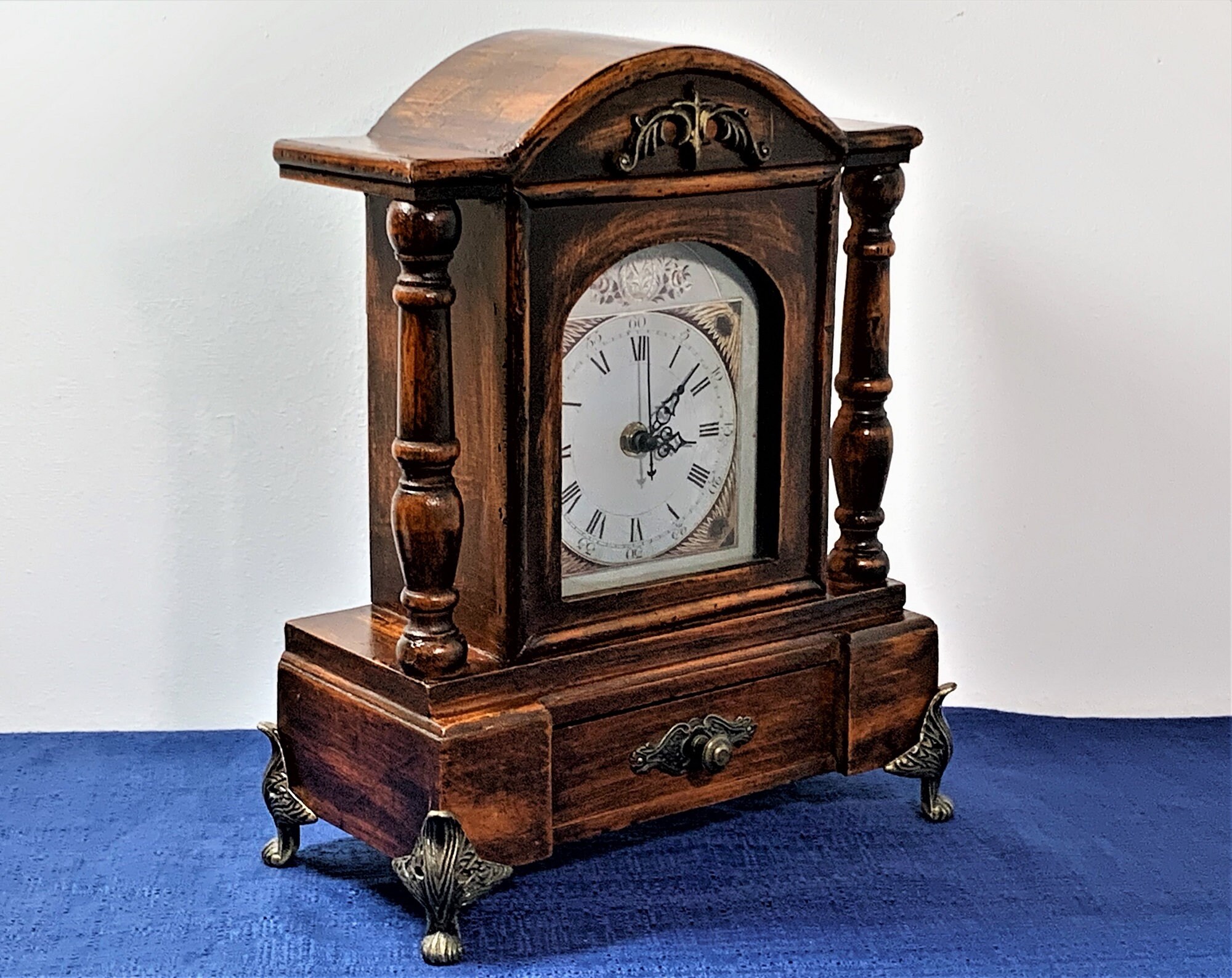 Vintage Stone Weighted Clock Wood Gear - 7s8ea34