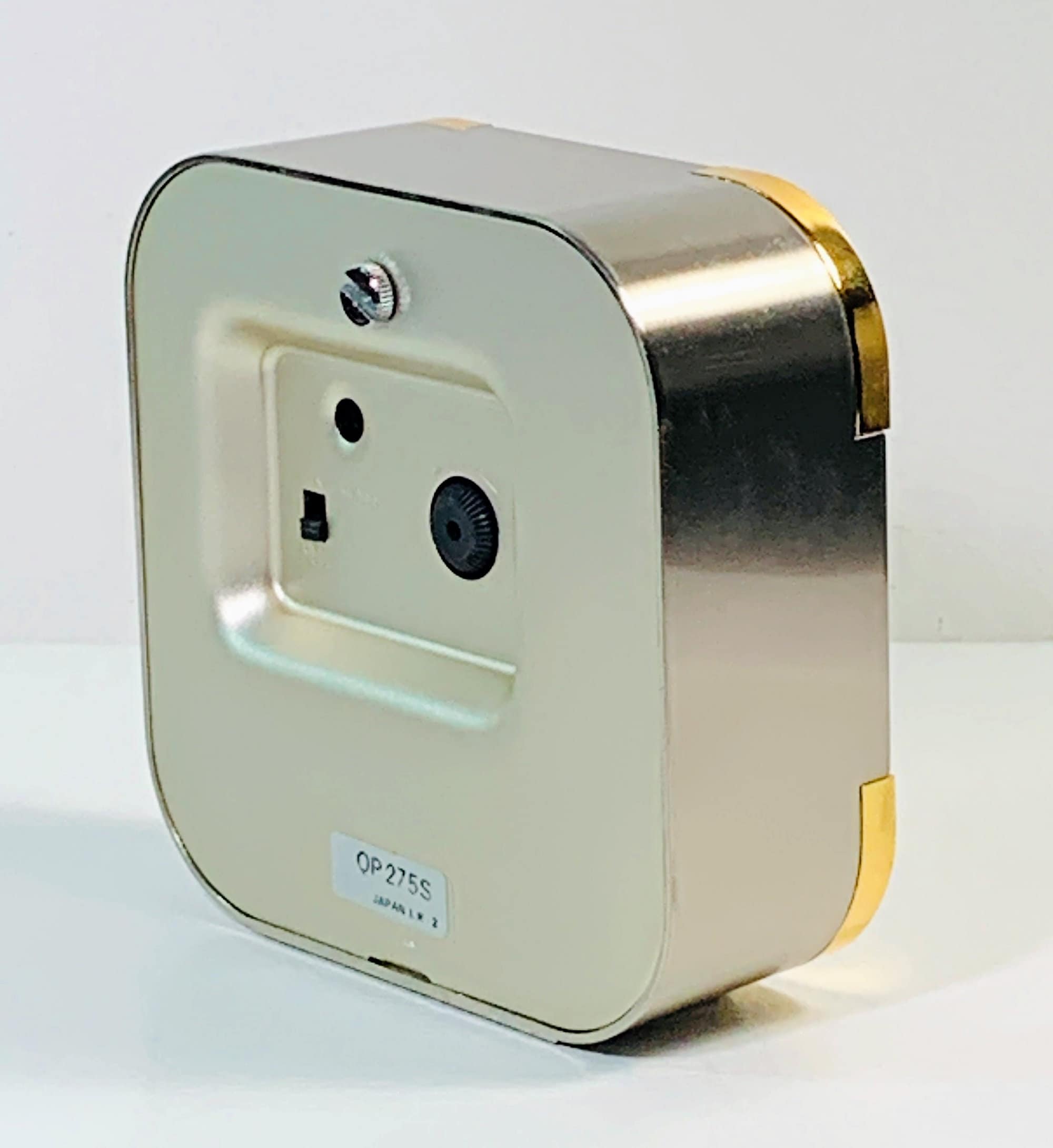 Seiko Japan Alarm Clock, Polished Brass & Brushed Steel, Model QP275S