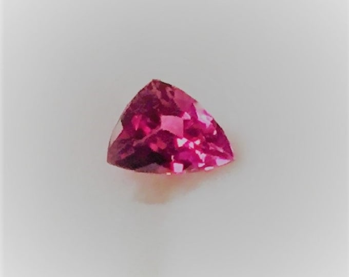 Natural Hot Intense Pink Tourmaline, Custom Unique Trillion Cut Loose Gemstone, 6.8- 6.1 X 5 mm, .64 carat, Brazil