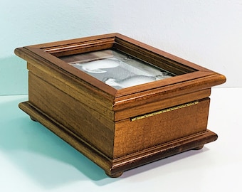 Collectible Romance By Reuge  Swiss Music Box, "The Wind Beneath My Wings" No 6308, Carved Swiss Oak, 6.25" L. 5" W. Free US Shipping