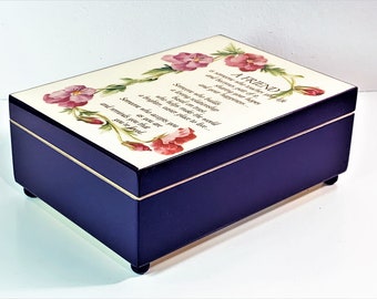 Vintage Sankyo Inlaid Varnished Music Box "You've Got a Friend", 1990 Summit Collection, Velvet Padded Interior, 7"L. 5"W. Free US Shipping