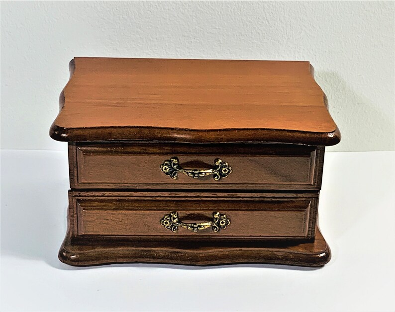 Vintage Centurion® Wood Jewelry Box Hinged Top W/ Mirror Etsy