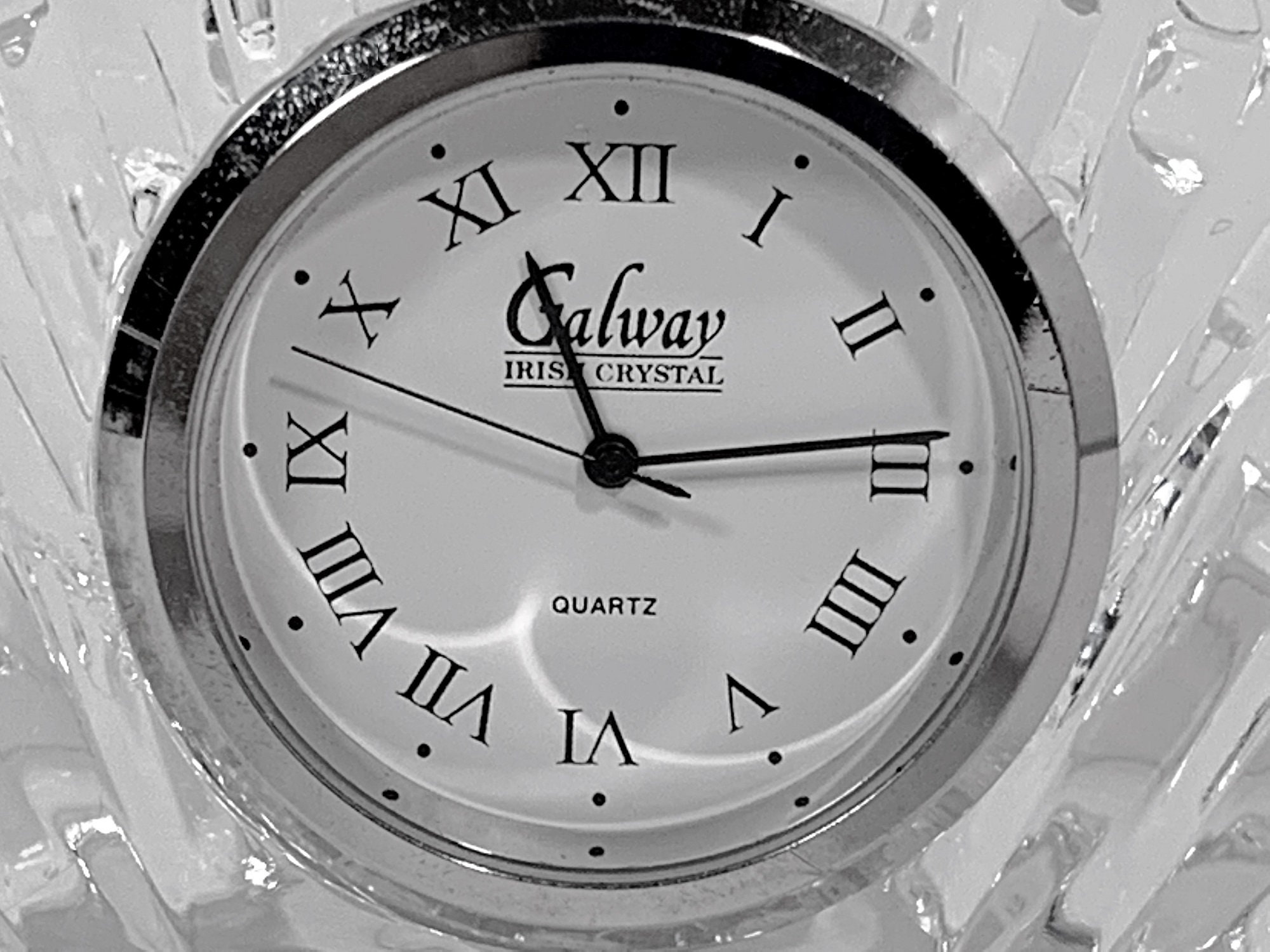 Galway Irish Crystal Mini Desk Clock, Hand Cut 24 Lead Crystal