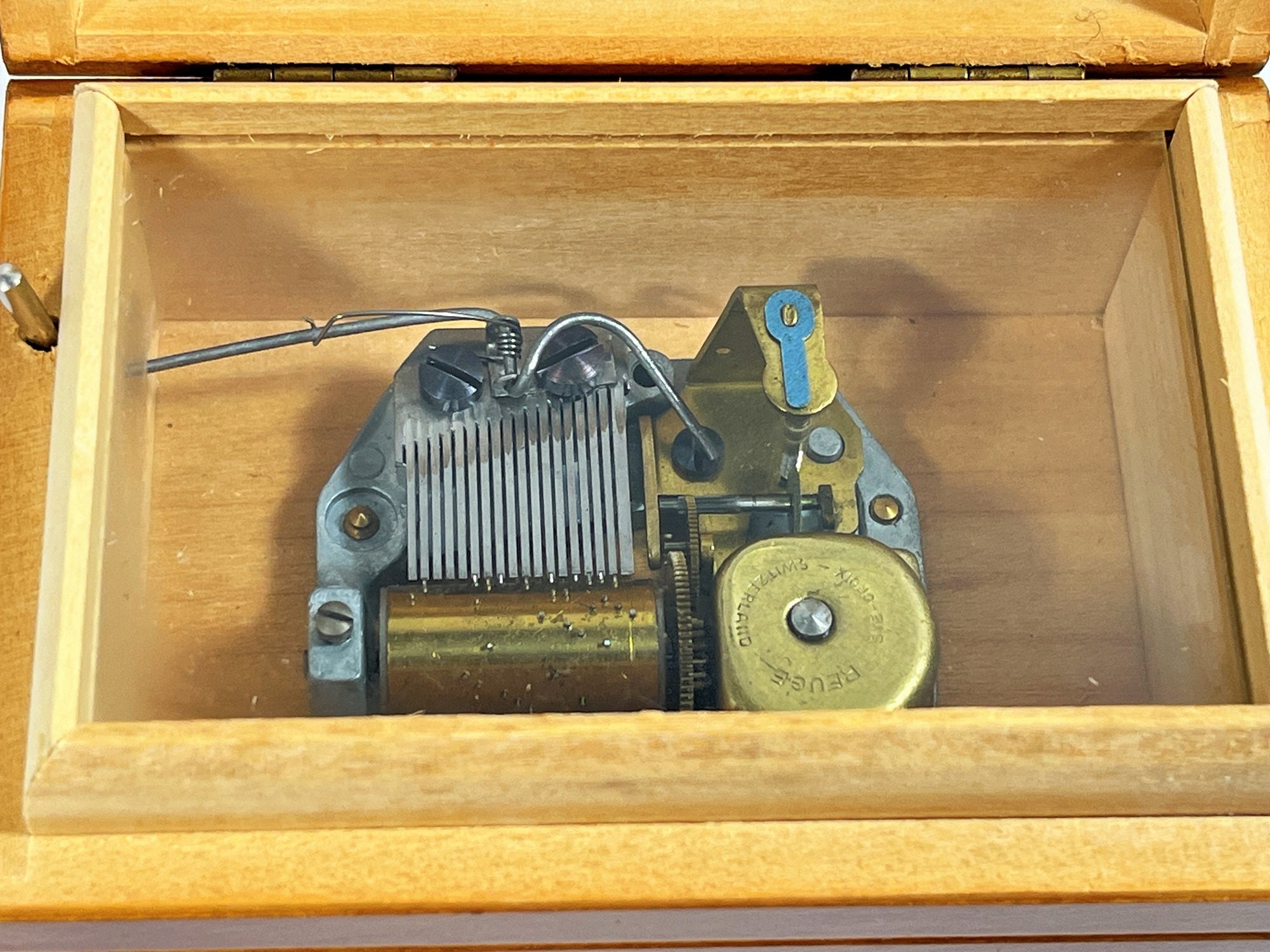 アート・デザイン・音楽 Schrift und Schreiben by Korger Vintage Reuge Ste Croix Swiss Music Box, Tune Edelweiss