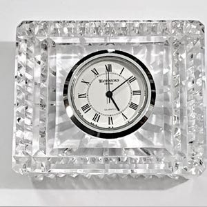 Waterford™ Lismore Sparkle Small Fine Crystal Clock. Mint Condition Retired Edition, 3" W. 2.5" H, Crafted in Ireland. Free US Shipping.