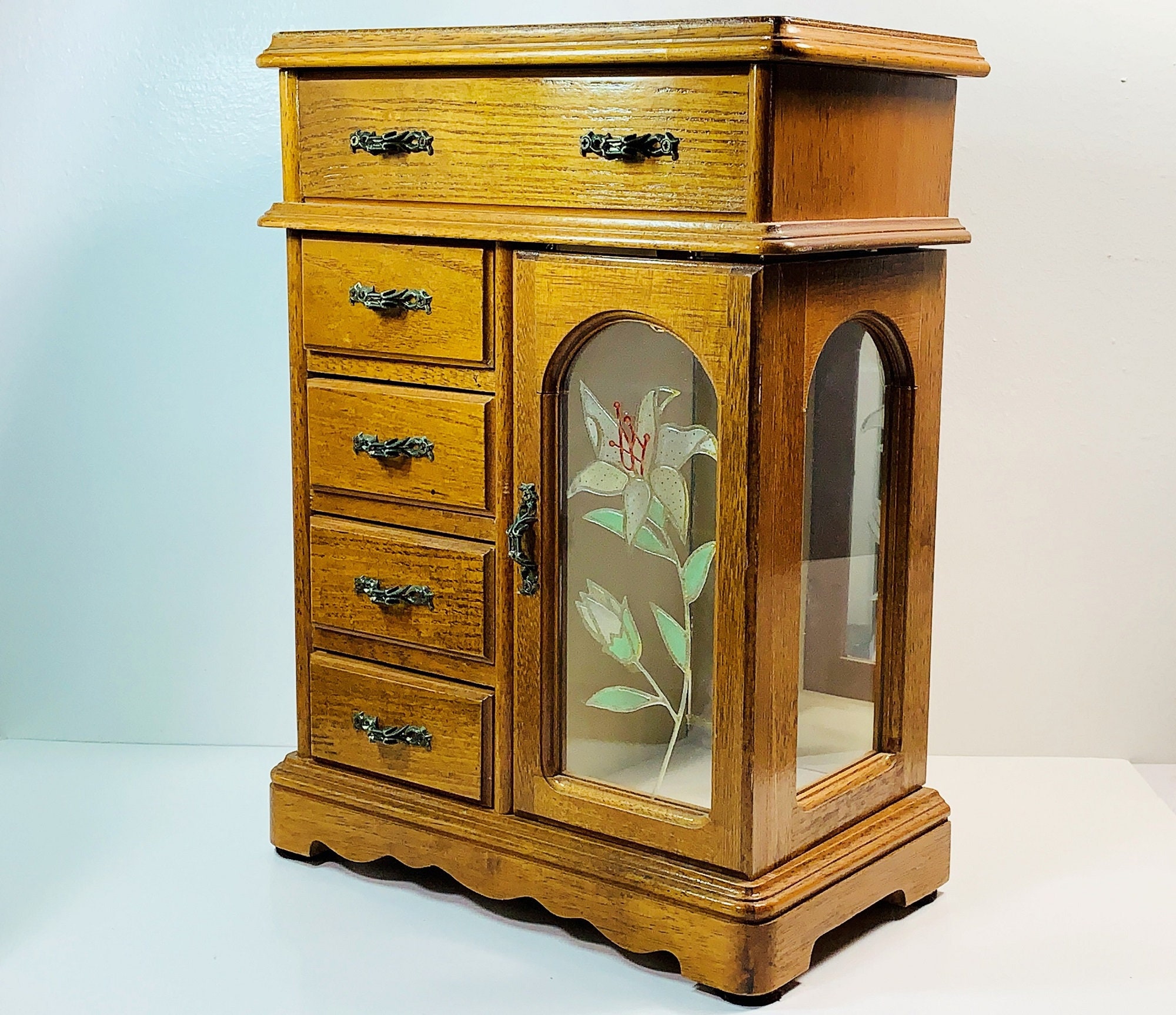Light wood jewelry armoire deals