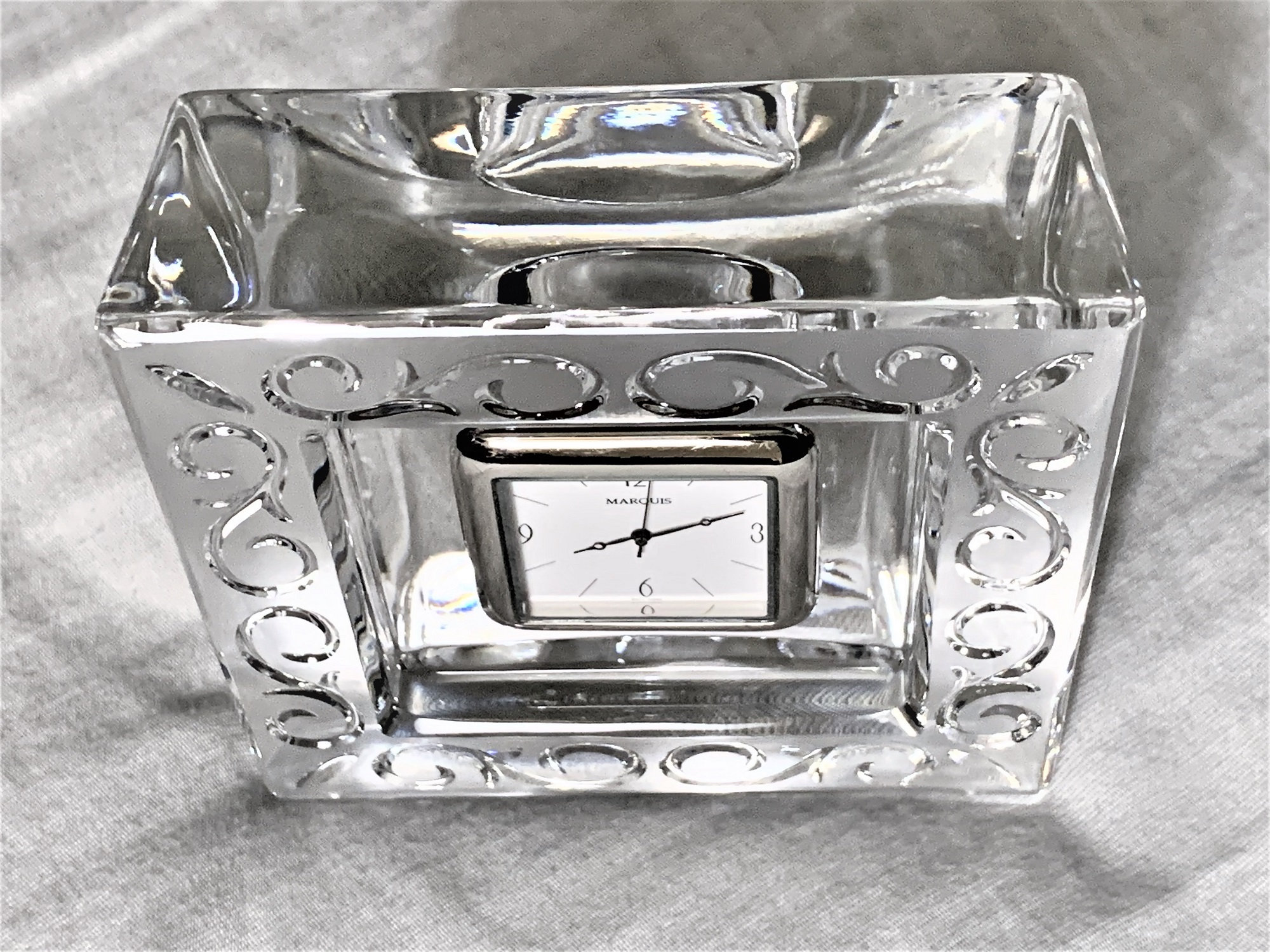 Marquis by Waterford Crystal Made in Germany, Square Clock, Signed