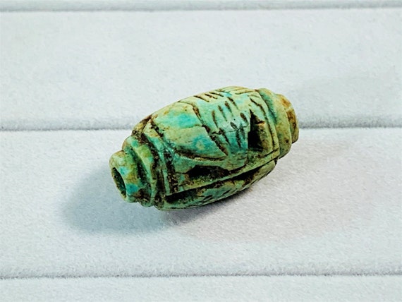 ヴィンテージ古代エジプト ファイアンス ビーズ アミュレット、珍しい