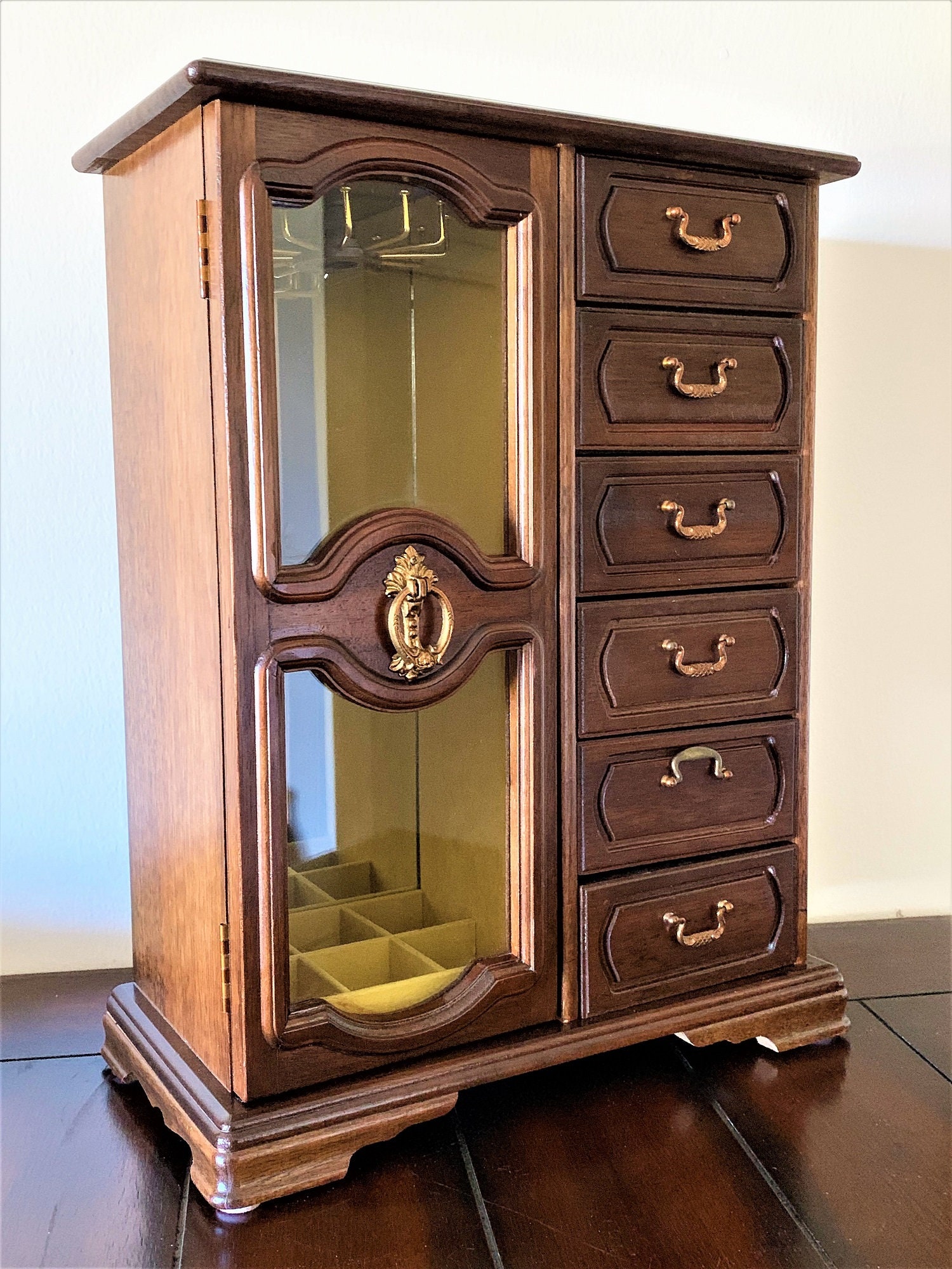 Vintage Solid Wood Jewelry Cabinet-Armoire, Musical, Amazing Large