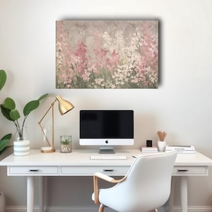 Wildflower Pink Canvas Wall Art - Blush Pink Floral Print - Romantic ...