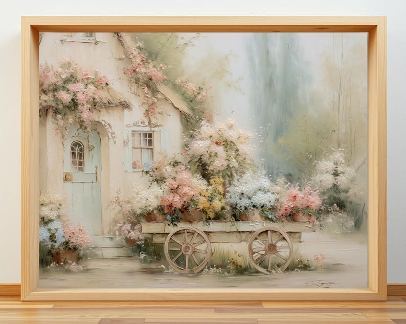 Romantic cottagecore poster for wall hanging - French country wall art in Shabby chic style (Frame Not included) image 8