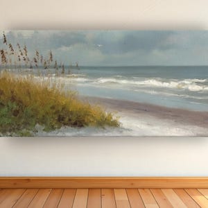 Coastal Dune Canvas Print: Vintage Beach Landscape Wall Art