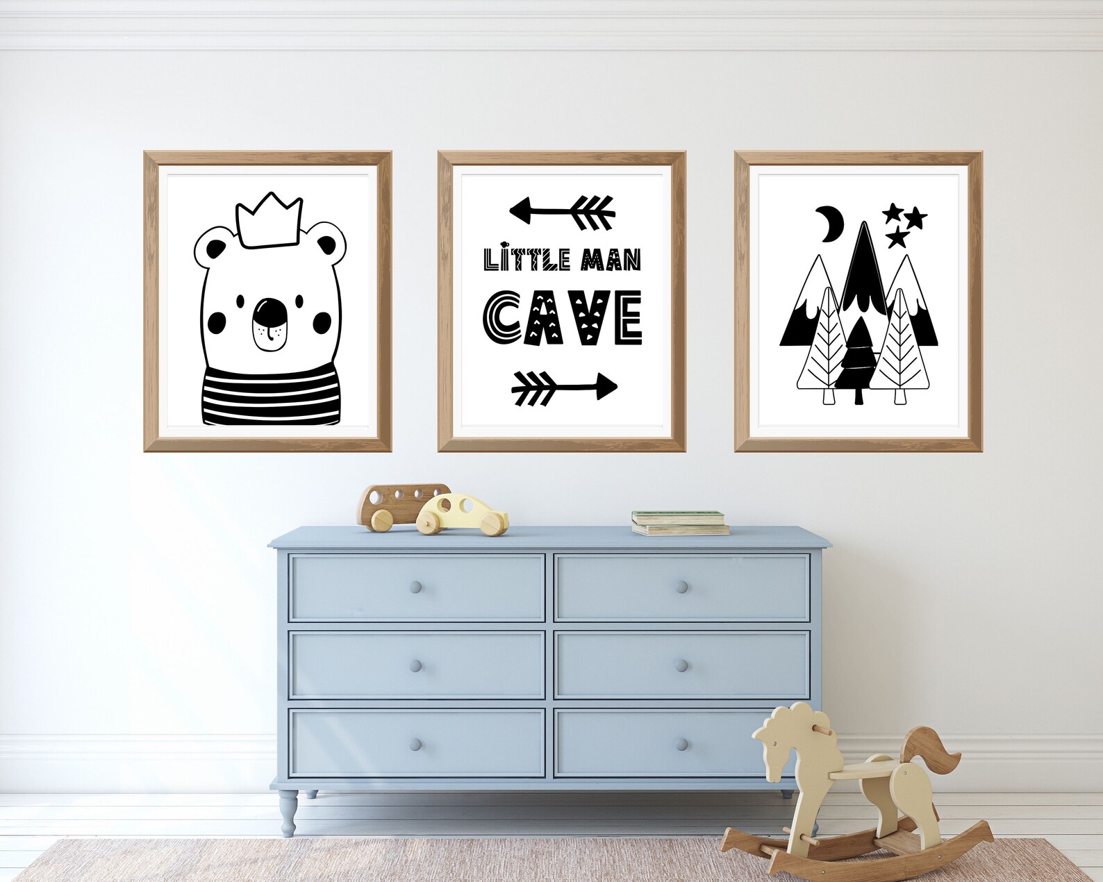 Little Man Cave Printable Boy's Nursery Art Scandinavian Bear Rustic ...