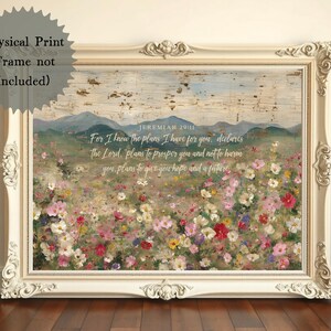 Póster de pared con versículo bíblico de Jeremías 29:11 / Póster de escrituras cristianas en papel mate de calidad de museo / Regalo inspirador para mujeres