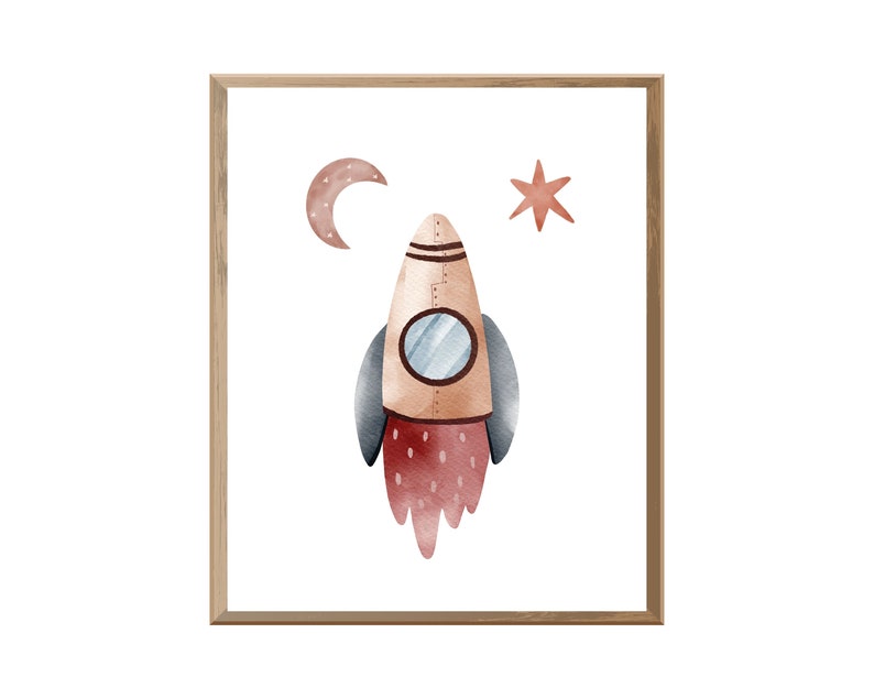 Set of 3 Space Themed Nursery Art Prints PRINTABLE ART Outer Space