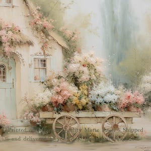 Romantic cottagecore poster for wall hanging - French country wall art in Shabby chic style (Frame Not included) image 4