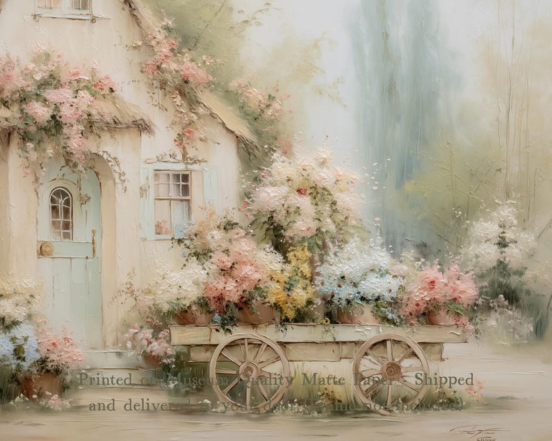 Romantic cottagecore poster for wall hanging - French country wall art in Shabby chic style (Frame Not included) image 4