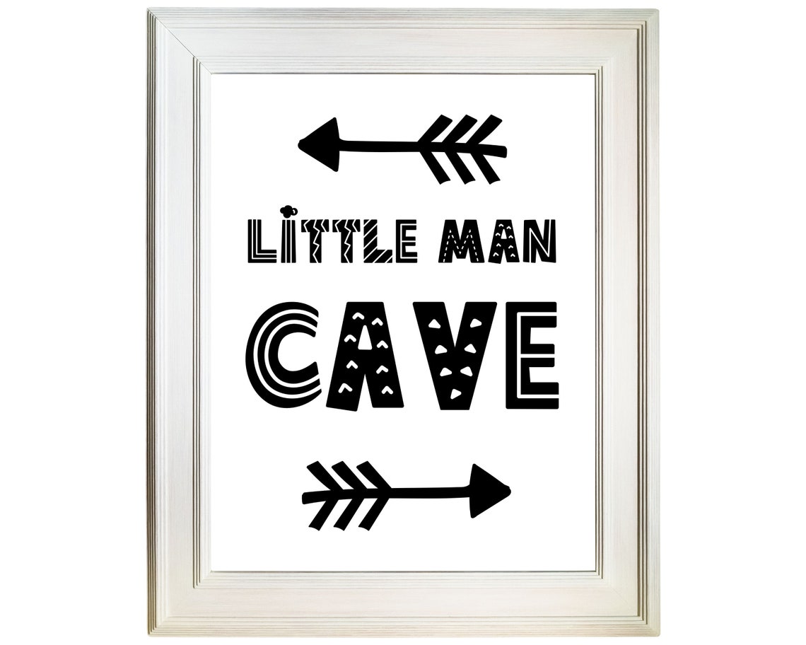 Little Man Cave Printable Boy's Nursery Art Scandinavian Bear Rustic ...