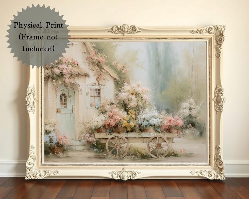 Romantic cottagecore poster for wall hanging - French country wall art in Shabby chic style (Frame Not included) image 10