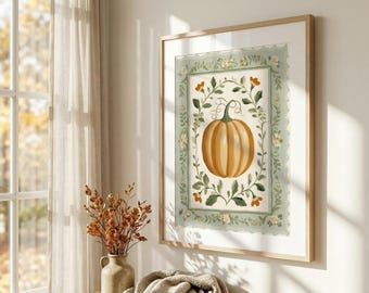 Impresión de pintura de calabaza, arte de pared de granja, impresiones de arte rústico, regalos de decoración navideña, arte de pared rústico de calabaza, decoración de granja, arte de calabaza