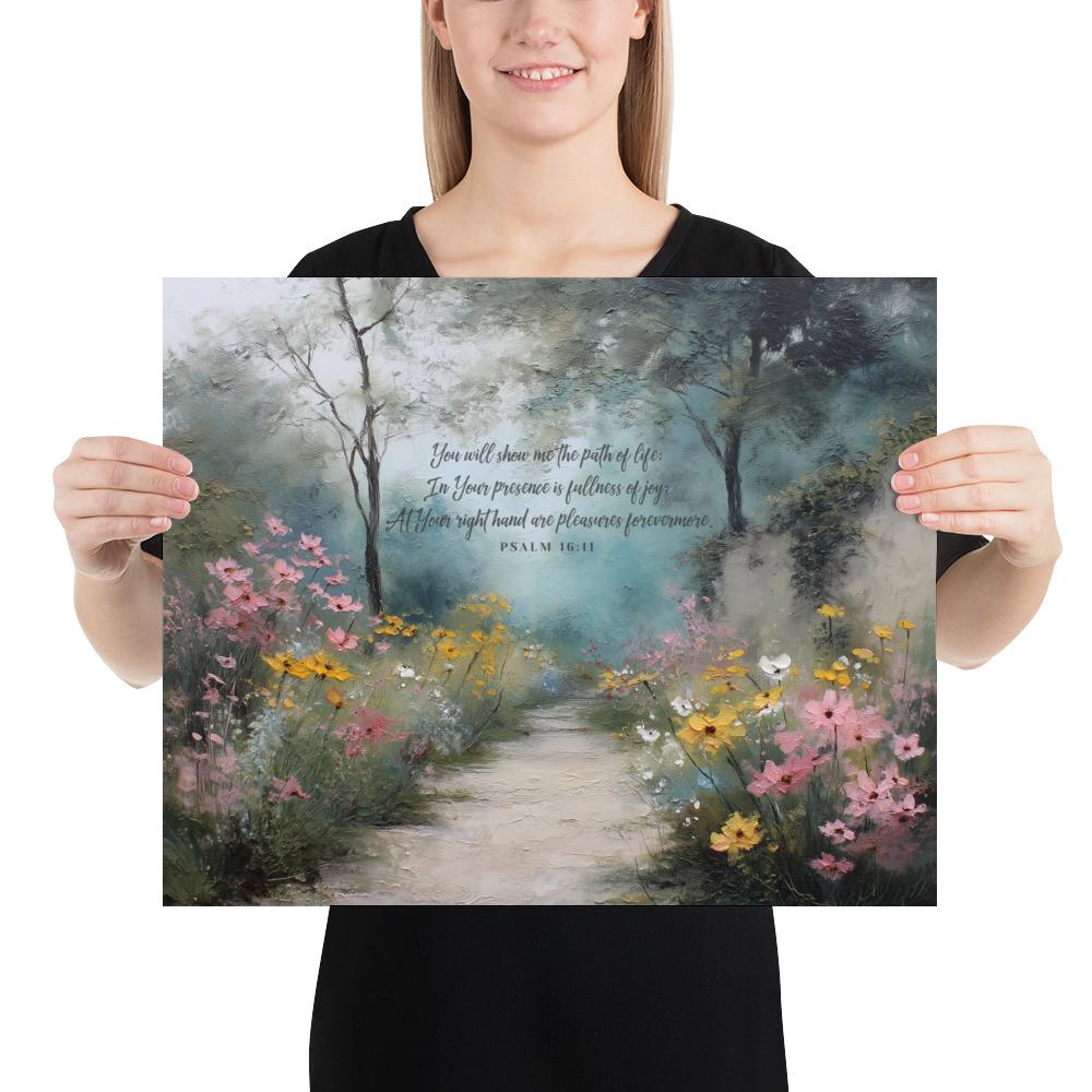 Psalm 16:11 Scripture Wall Art Print – Christian Bible Verse With ...