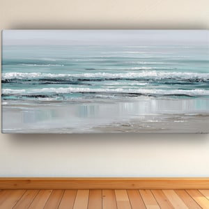 Coastal Seascape Canvas Print: Blue Ocean Wave Wall Art