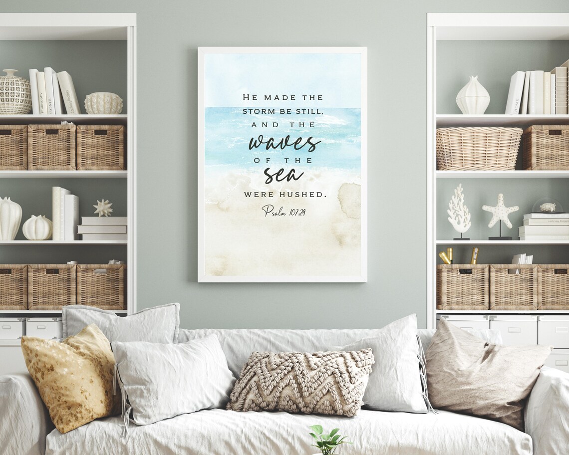 Psalm Beach House Bible Verse Wall Art Decor DIGITAL PRINT Etsy