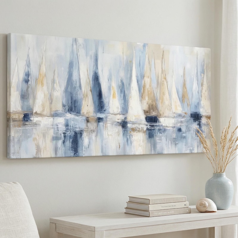 Blue Row Boat Wall Art - Etsy