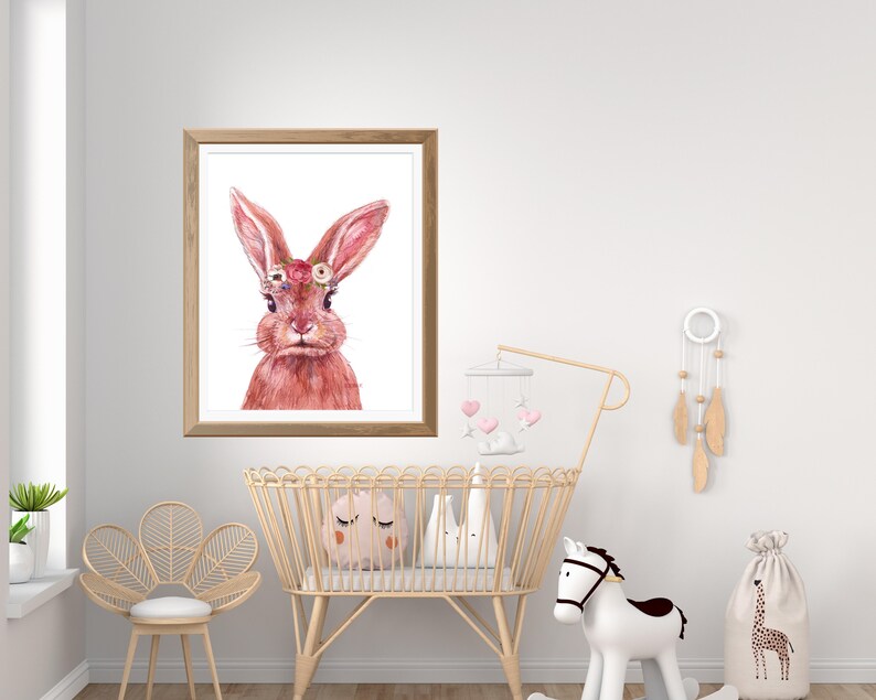 Bunny Rabbit Nursery Wall Decor Printable Easter Bunny Etsy