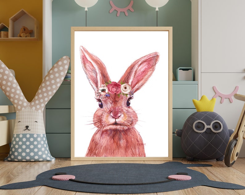 Bunny Rabbit Nursery Wall Decor Printable Easter Bunny Prints Bunny