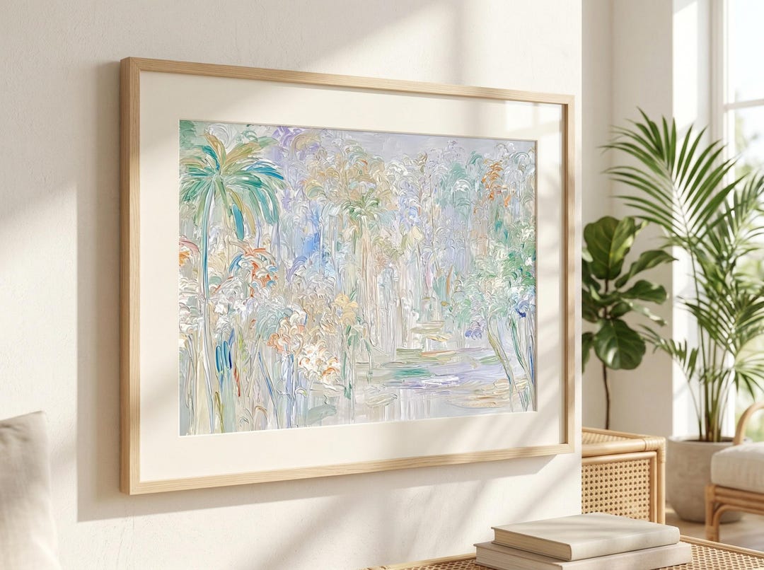 Pastel Tropical Art Print: Abstract Palm Tree, Botanical Wall Decor - Etsy