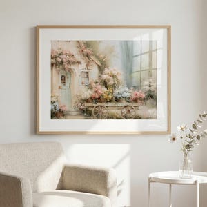 Romantic cottagecore poster for wall hanging - French country wall art in Shabby chic style (Frame Not included) image 3