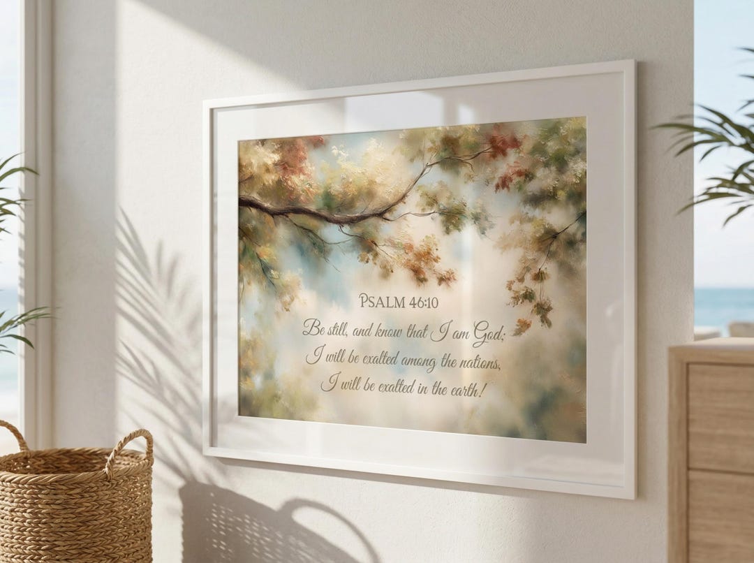 Psalm 46:10 Bible Verse Wall Art | Be Still and Know That I Am God ...