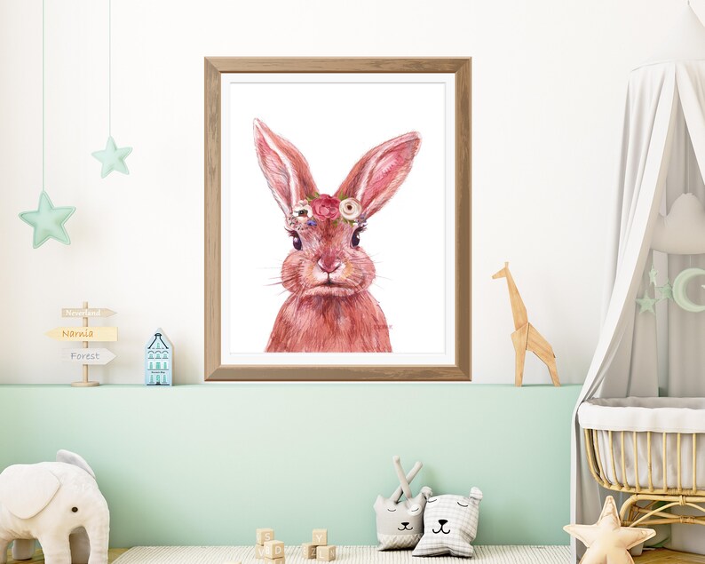Bunny Rabbit Nursery Wall Decor Printable Easter Bunny Prints Bunny