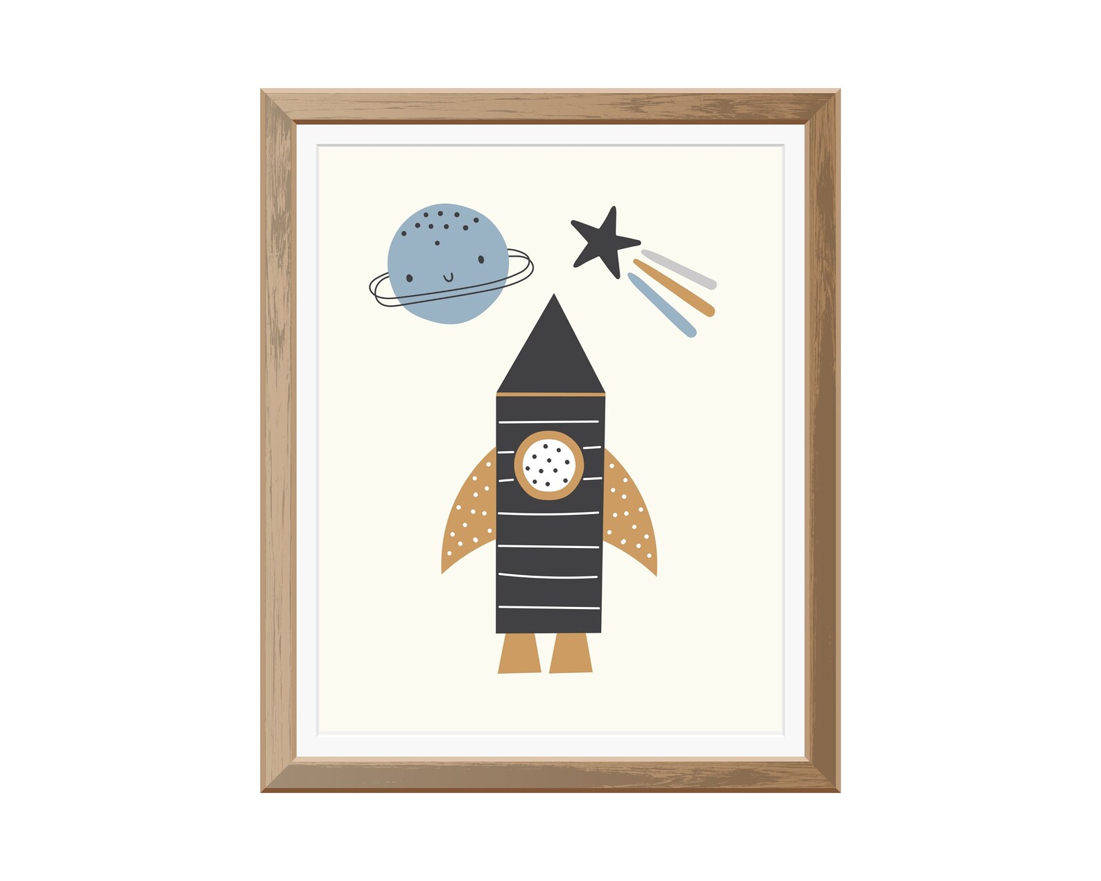 Rocket Ship Nursery Wall Decor Set of 3 Prints Printable Etsy